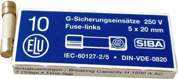 Wolf Feinsicherung 2,5A Trägev250V 5x20mm, für BPH bis 05/2017