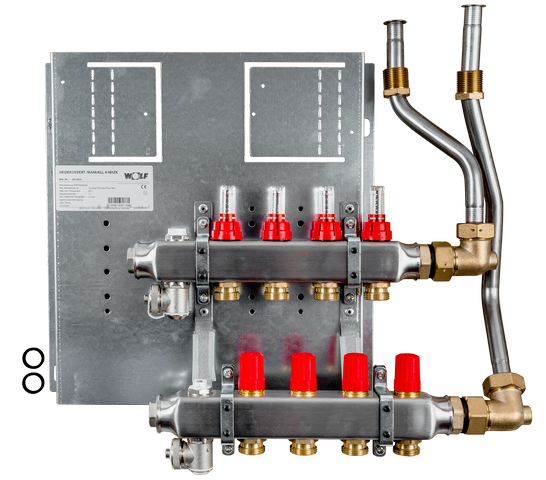 Wolf Heizkreisverteiler manuell CUC-B 4 Heizkreise, mit Durchflussmesser