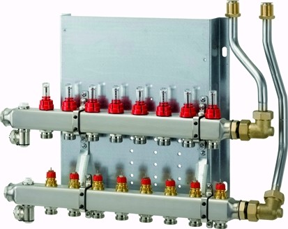 Wolf Heizkreisverteiler manuell CUC-B 12 Heizkreise, mit Durchflussmesser