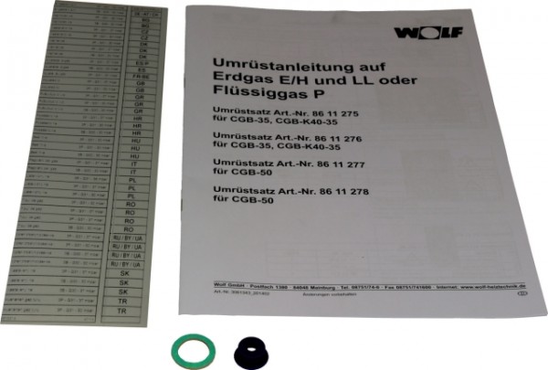 Wolf Umrüstsatz Erdgas LL - E/Flüssiggas für TGB-40