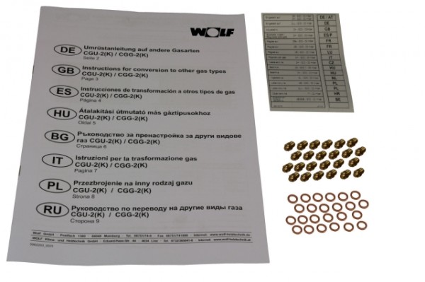 Wolf Umrüstsatz Erdgas LL o. Flüssiggas auf Erdgas E, für CGU-2(K)