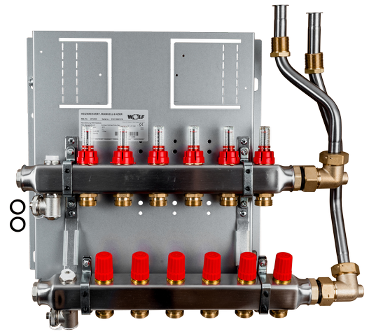 Wolf Heizkreisverteiler manuell CUC-B 6 Heizkreise, mit Durchflussmesser