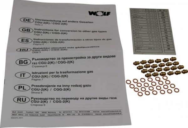 Wolf Umrüstsatz Erdgas LL o. Flüssiggas auf Erdgas E, für CGG-2(K)-18/24