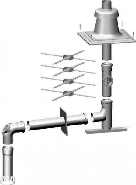 Wolf Anschluss-Set DN110 - B23 DN110 im Schacht, Abdeckung PP