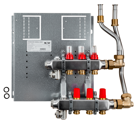 Wolf Heizkreisverteiler manuell CUC-B 3 Heizkreise, mit Durchflussmesser