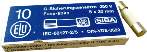 Wolf Feinsicherung 6,3A Träge 250V 5x20mm, für , für BWL-1 ab 05/2010