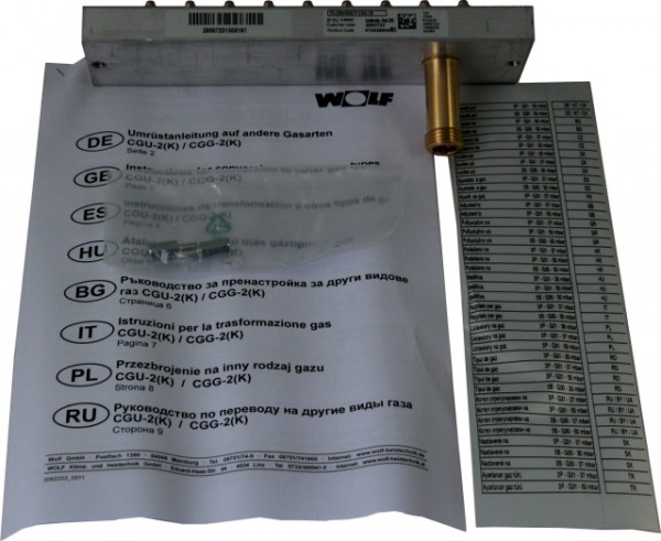 Wolf Umrüstsatz Erdgas E/LL - Flüssiggas P bzw. B/P, für CGU-2(K)-18